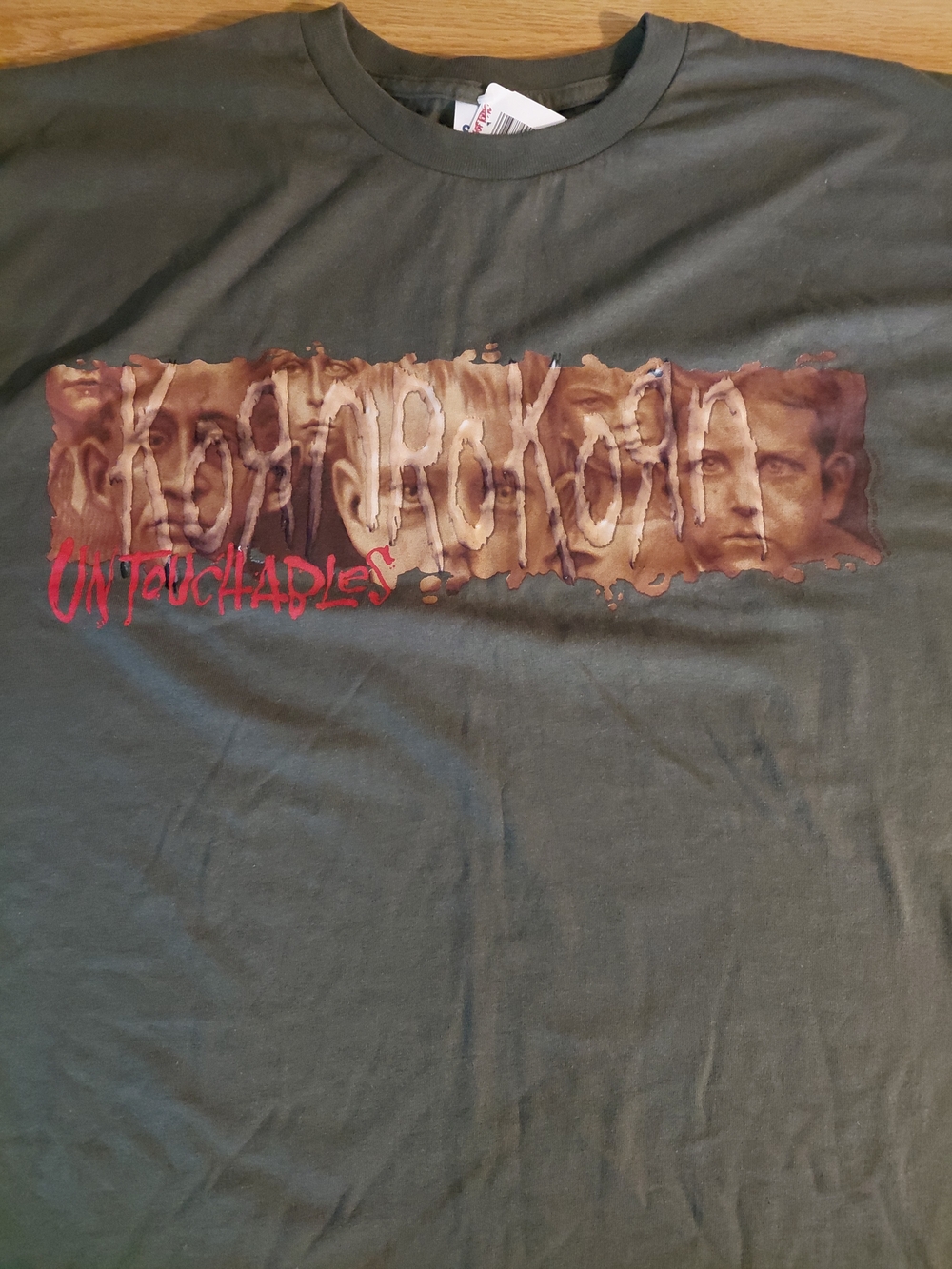 *KORN* Untouchables Graphic Band Tee - Olive Green CREEPY KIDS Hot TOPIC Vintage